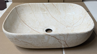 Opzetwastafel Marmerlook Beige 45,5 cm, beige
